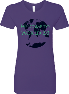 "World 2.0" - Next Level Women's T-Shirt - Purple